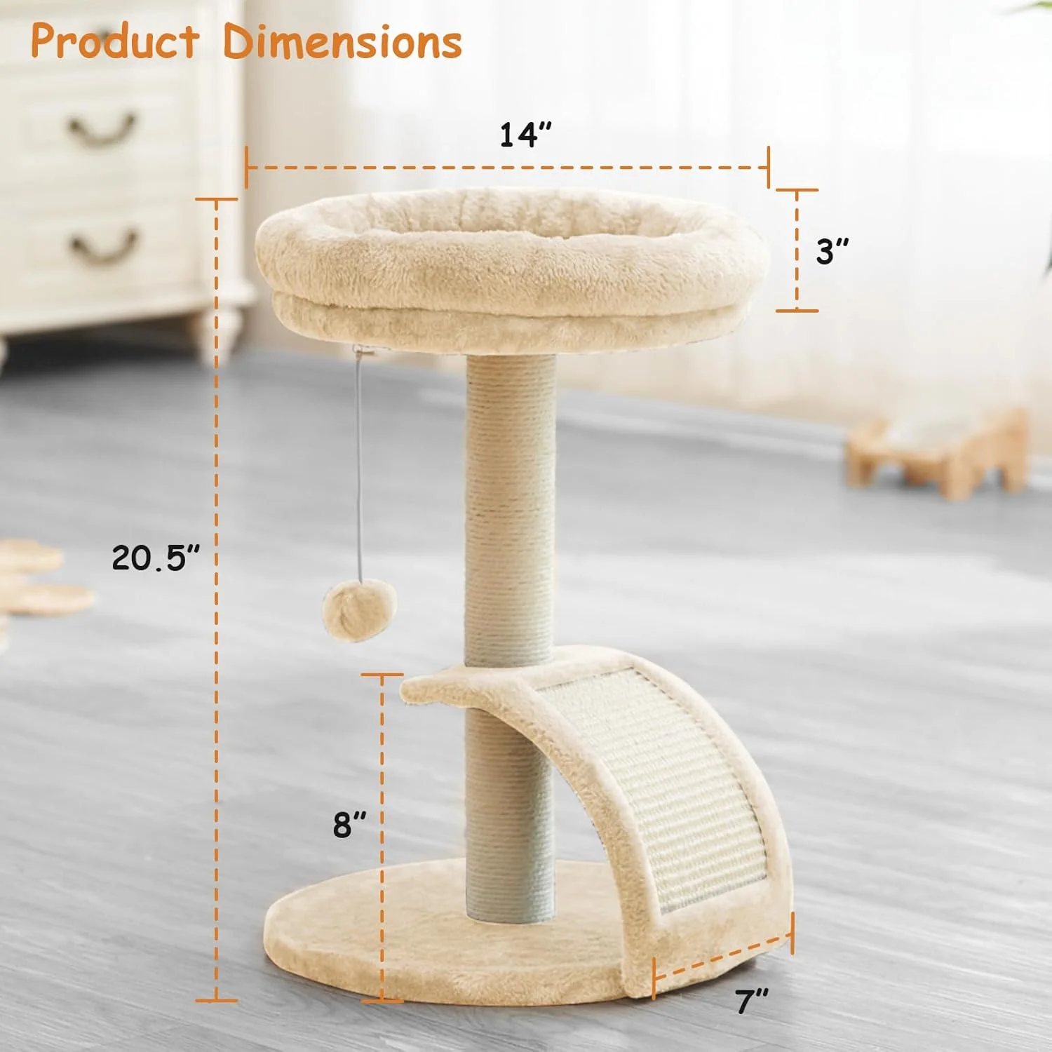 Goozii Cat Scratching Post Tower for Indoor Cats image 6