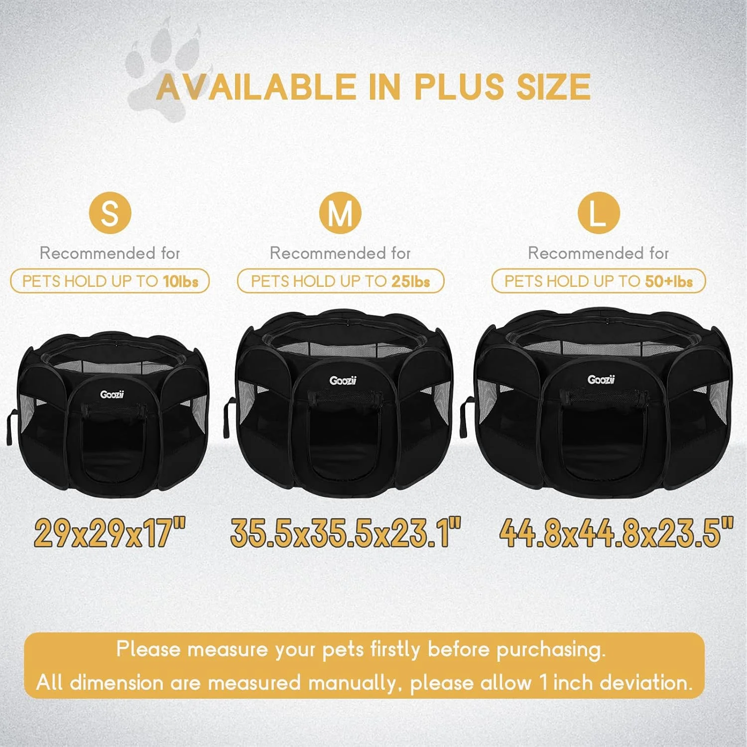 Goozii Foldable Portable Dog Playpen for Medium Dogs Indoor image 2