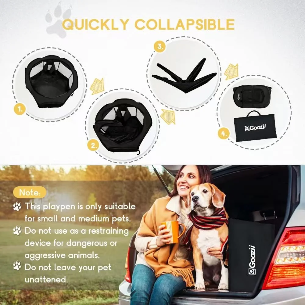 Goozii Foldable Portable Dog Playpen for Medium Dogs Indoor image 6