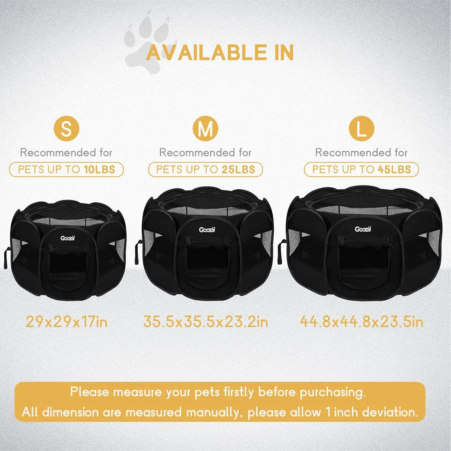 Goozii Foldable Portable Dog Playpen for Medium Dogs Indoor image 9