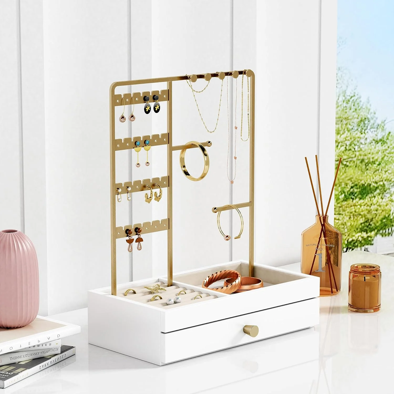 Goozii Gold Jewelry Stand Organizer Necklace Holder image 2