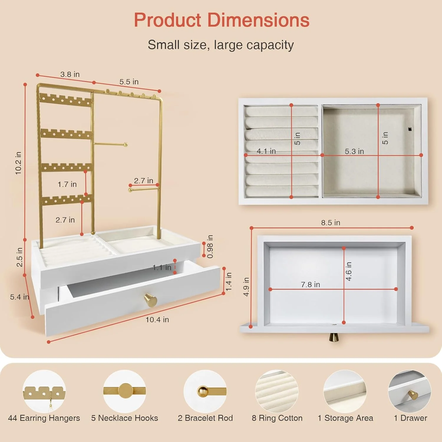 Goozii Gold Jewelry Stand Organizer Necklace Holder image 6