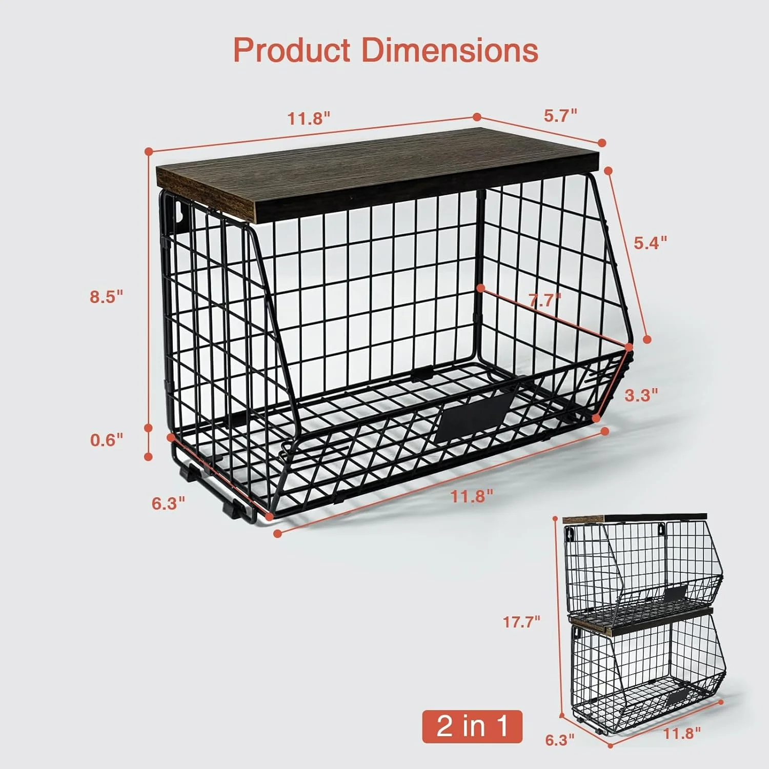 Goozii Hanging Wall Fruit Basket for Kitchen Counter 2 image 7