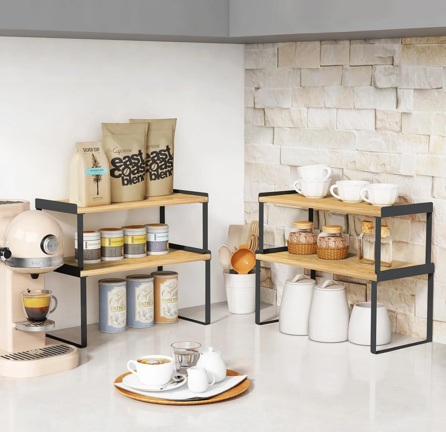 Goozii Kitchen Cabinet Organizer Shelf Set of 4 image 2