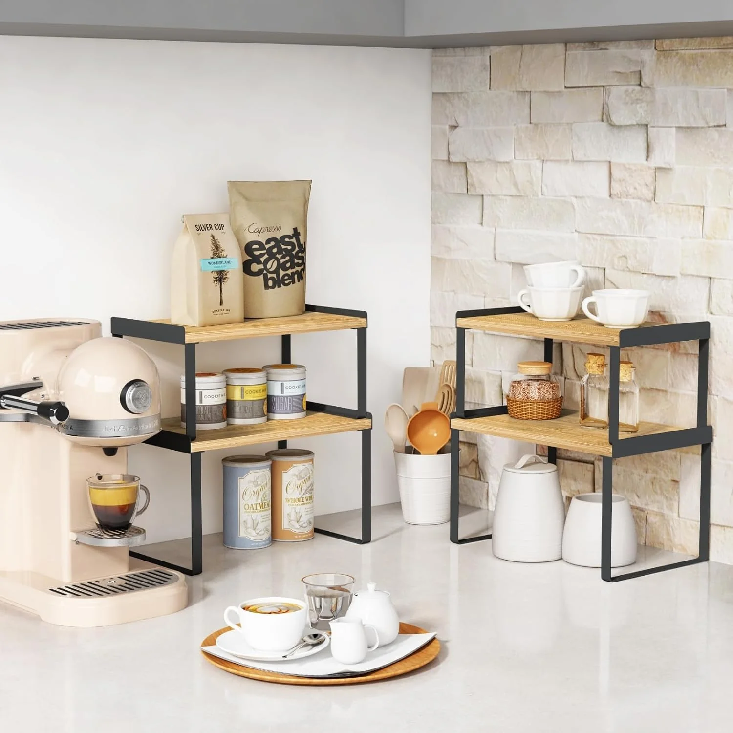 Goozii Kitchen Cabinet Organizer Shelves Set of 4 image 4