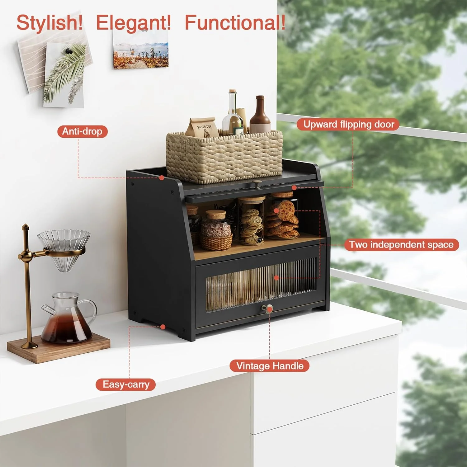 Goozii Large Bread Box for Kitchen Countertop image 4