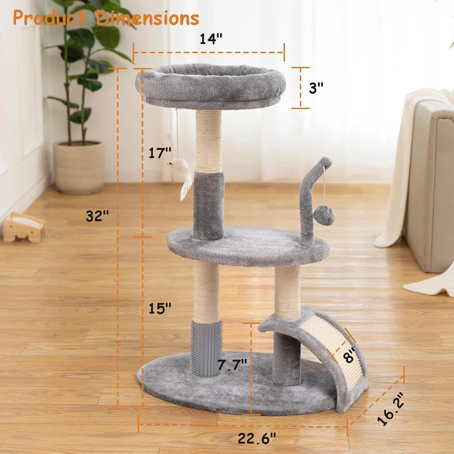 Goozii Large Cat Tree Tower with Scratching Post image 7