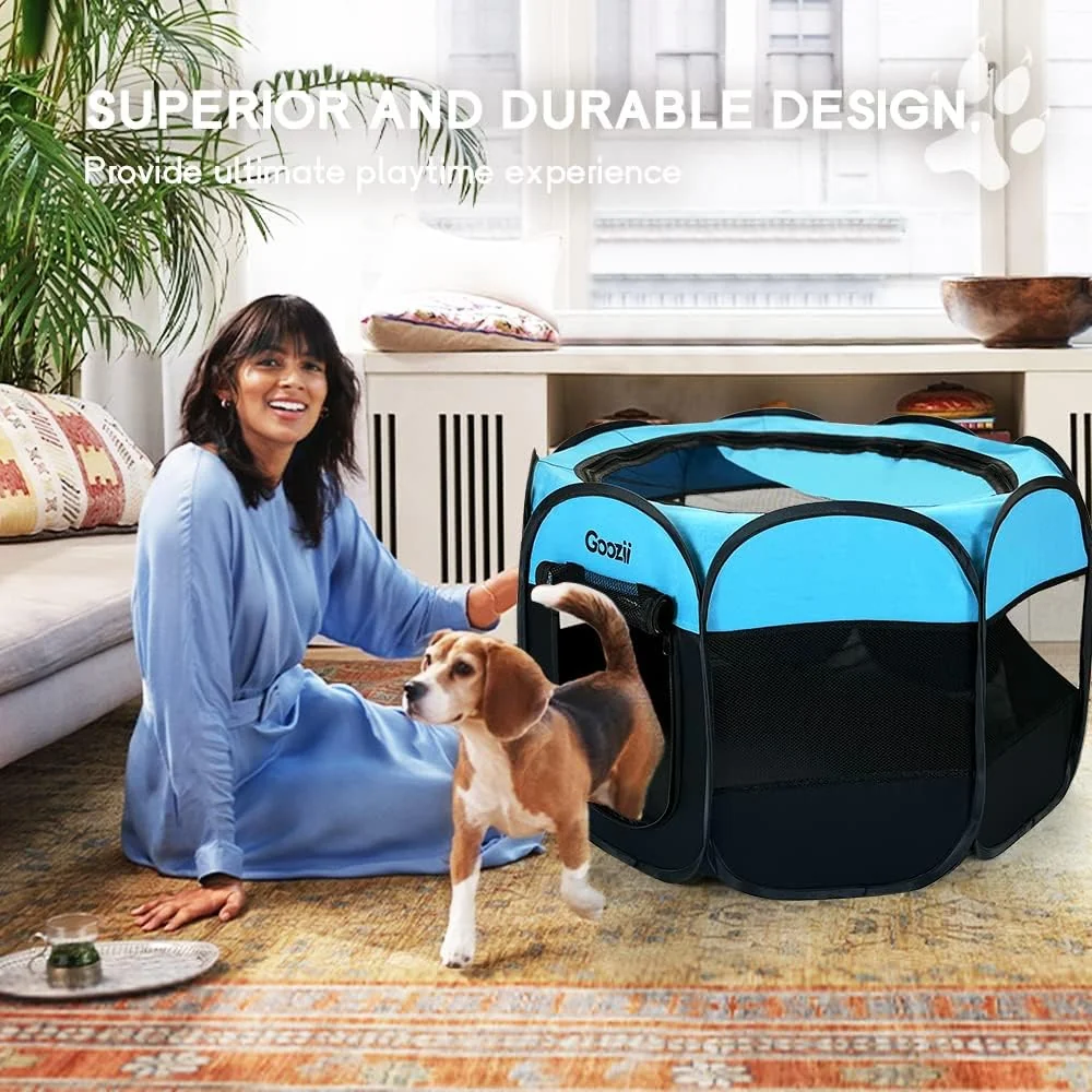 Goozii Dog Playpen Portable Collapsible image 2