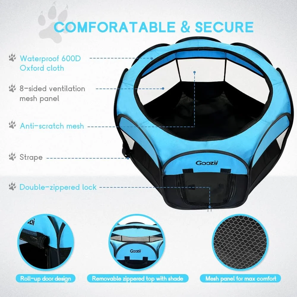 Goozii Dog Playpen Portable Collapsible image 4