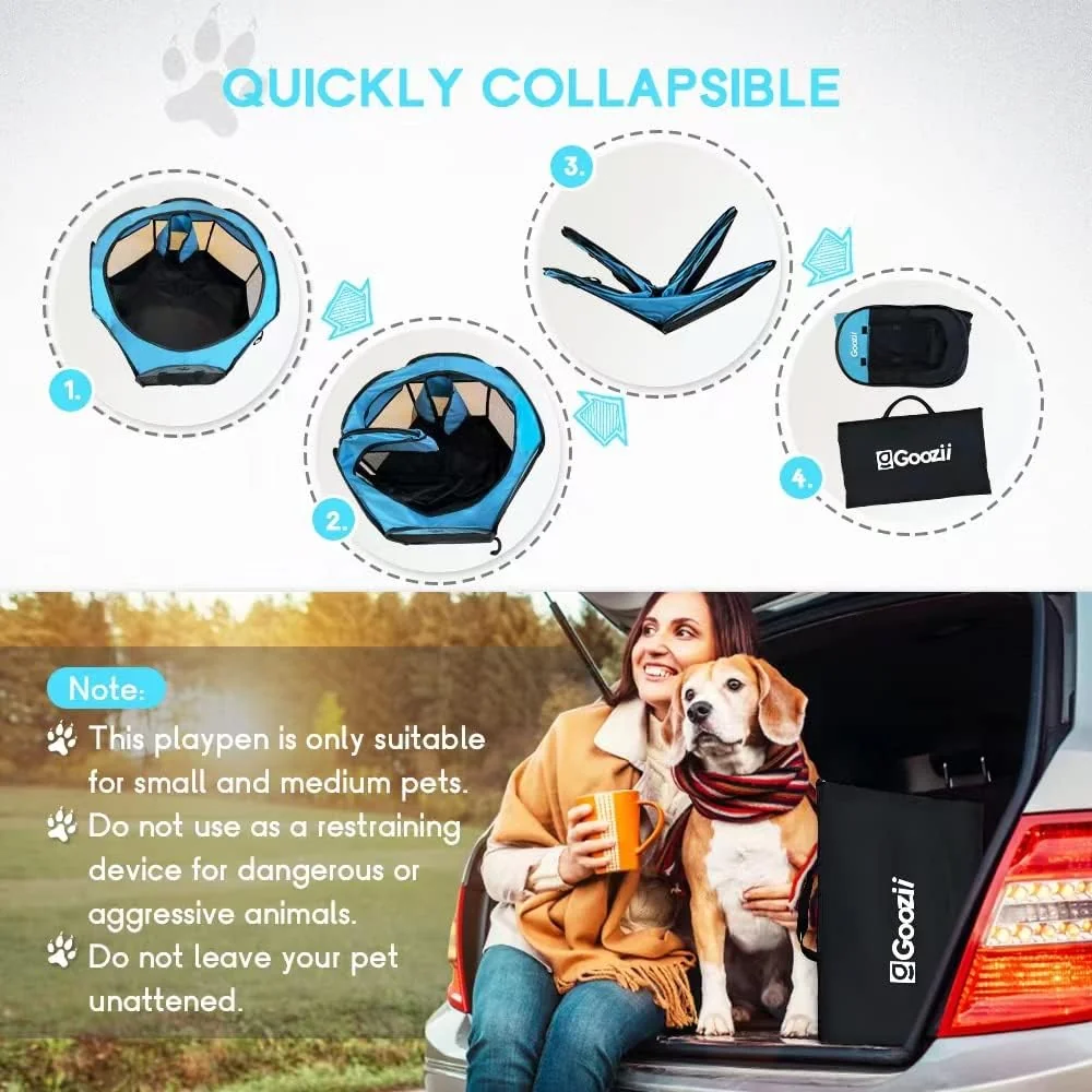 Goozii Dog Playpen Portable Collapsible image 6