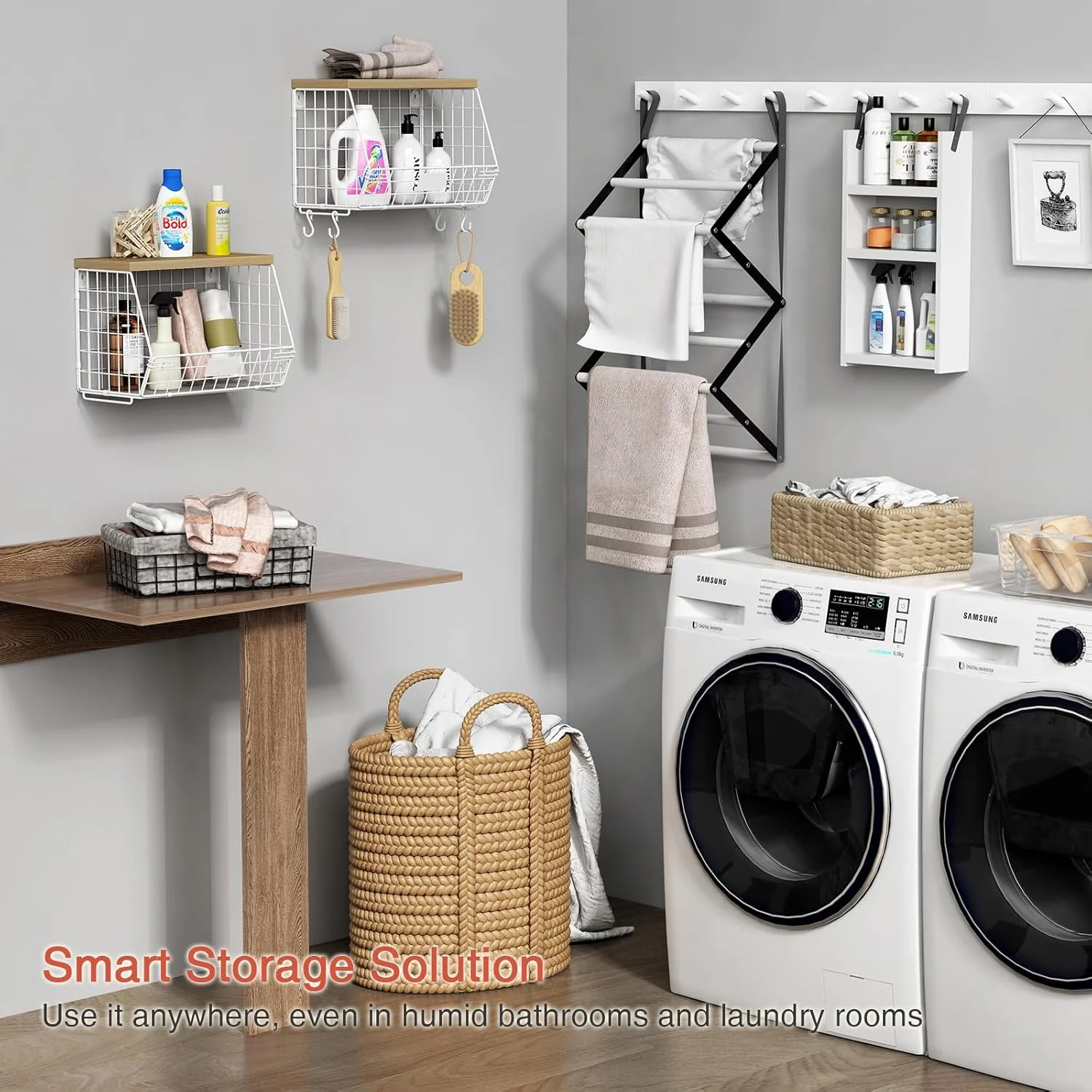 Goozii White Fruit Storage Basket for Kitchen Counter Set image 5