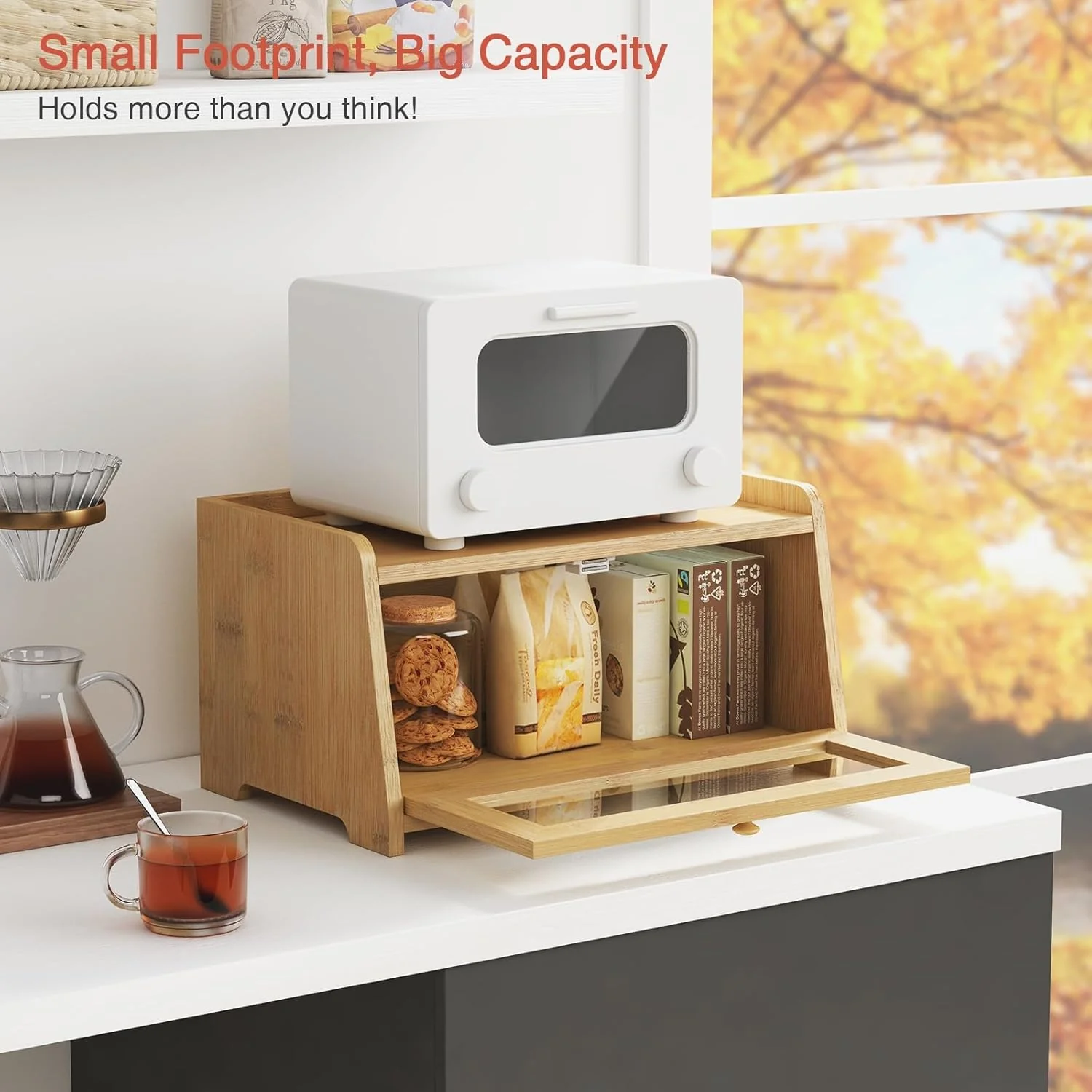 Goozii Wood Bread Box for Kithcen Countertop image 3