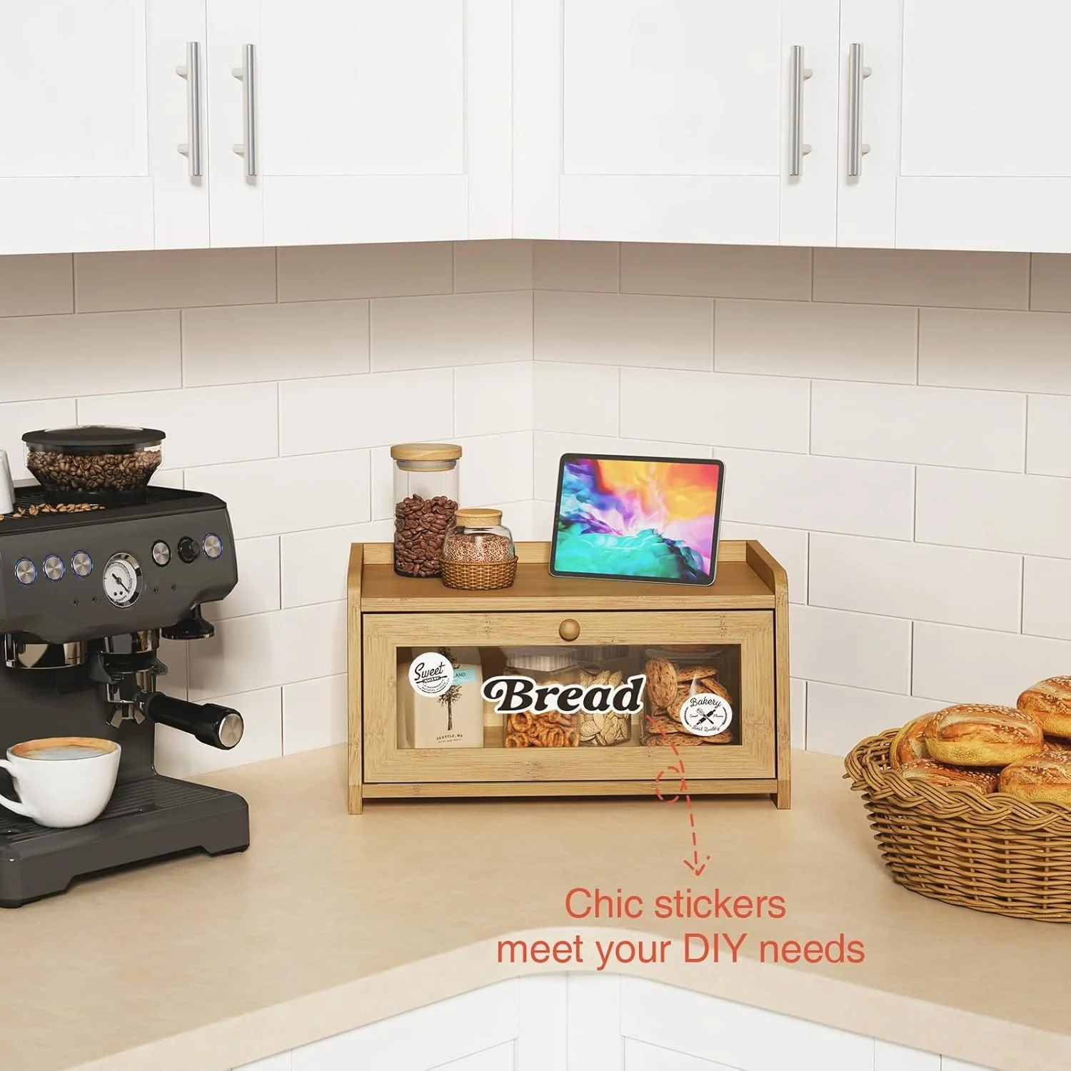 Goozii Wood Bread Box for Kithcen Countertop image 4